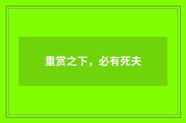 重赏之下,必有死夫