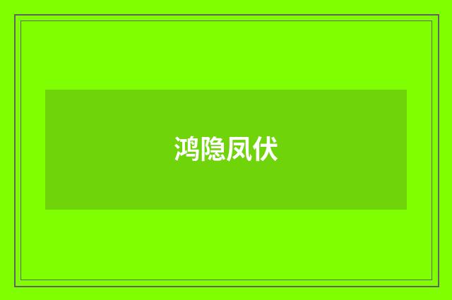 鸿隐凤伏
