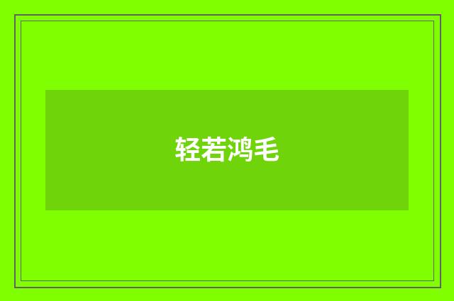 轻若鸿毛