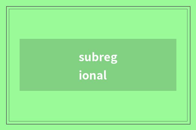 subregional