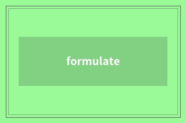formulate