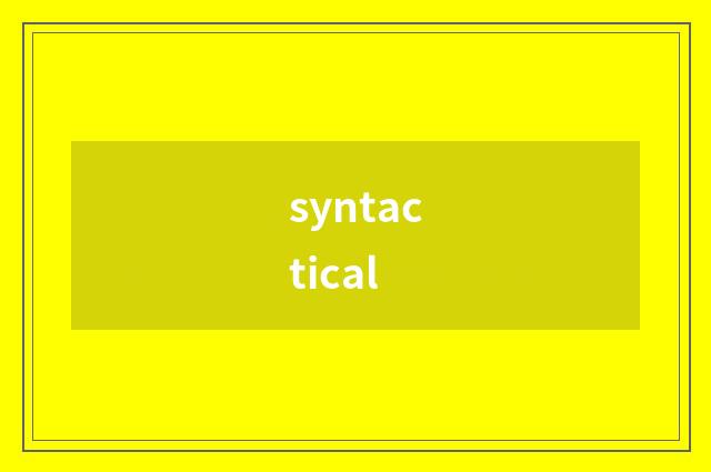 syntactical