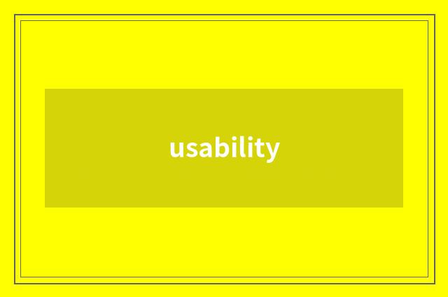 usability