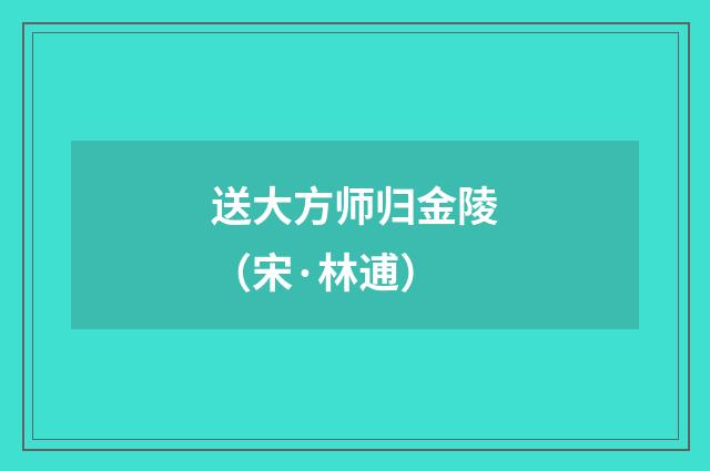 送大方师归金陵（宋·林逋）释义及解释