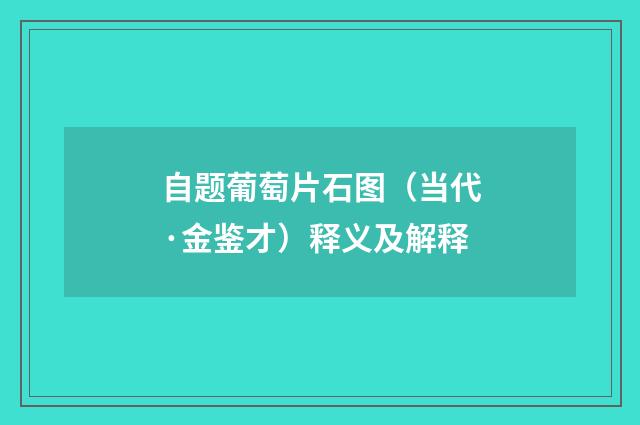自题葡萄片石图（当代·金鉴才）释义及解释
