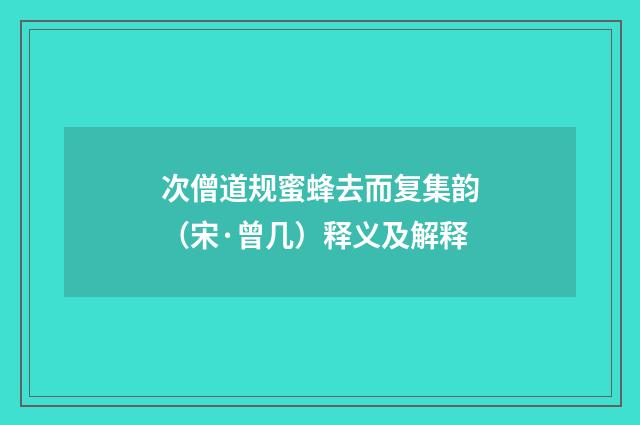 次僧道规蜜蜂去而复集韵（宋·曾几）释义及解释