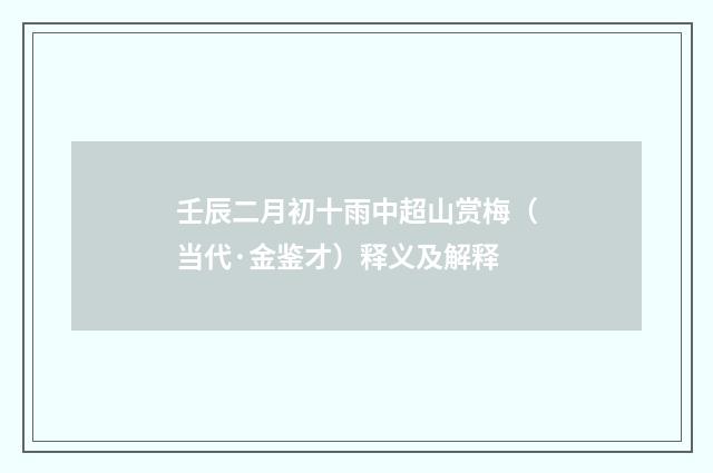 壬辰二月初十雨中超山赏梅（当代·金鉴才）释义及解释