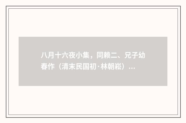 八月十六夜小集，同赖二、兄子幼春作（清末民国初·林朝崧）释义及解释