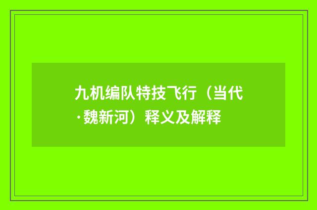 九机编队特技飞行（当代·魏新河）释义及解释