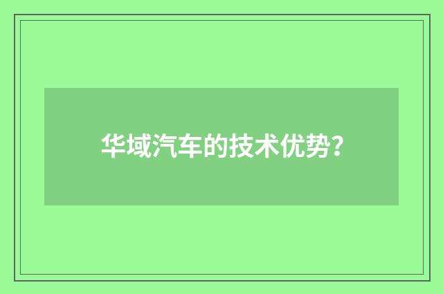 华域汽车的技术优势？