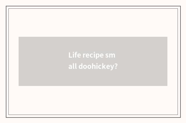 Life recipe small doohickey?