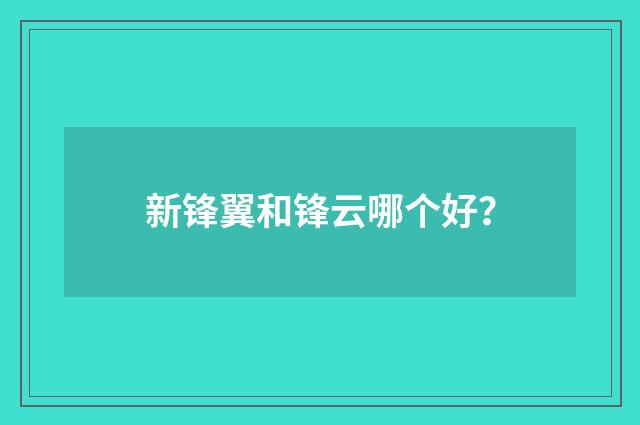 新锋翼和锋云哪个好?