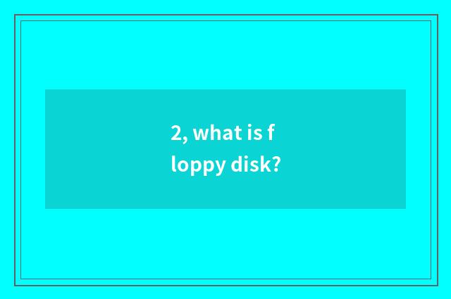 2, what is floppy disk?
