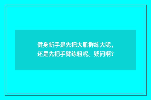健身新手是先把大肌群练大呢，还是先把手臂练粗呢。疑问啊？