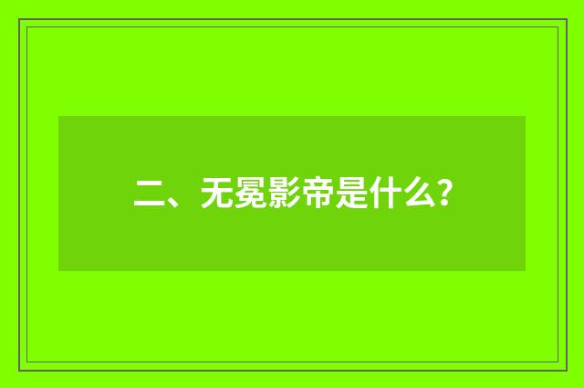 二、无冕影帝是什么？