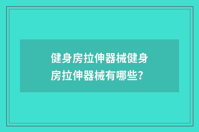 健身房拉伸器械健身房拉伸器械有哪些?
