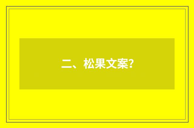 二、松果文案？