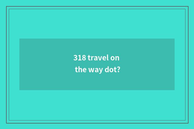 318 travel on the way dot?