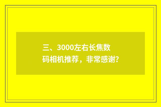 三、3000左右长焦数码相机推荐,非常感谢?