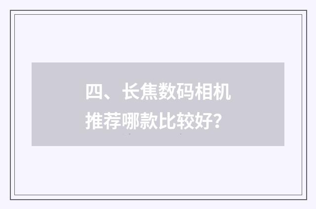 四、长焦数码相机推荐哪款比较好?