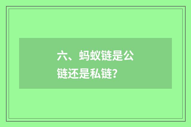 六、蚂蚁链是公链还是私链？