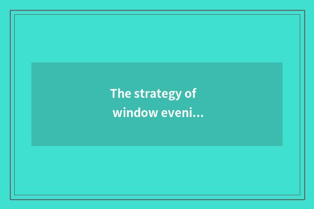 The strategy of window evening show of Changsha world?