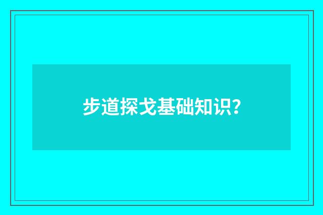 步道探戈基础知识？