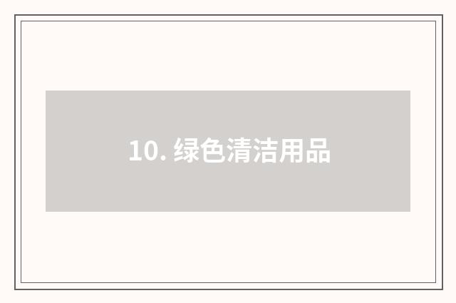 10. 绿色清洁用品