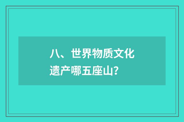 八、世界物质文化遗产哪五座山?