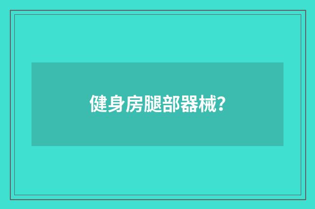 健身房腿部器械？