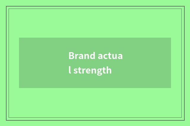 Brand actual strength