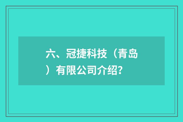 六、冠捷科技(青岛)有限公司介绍?
