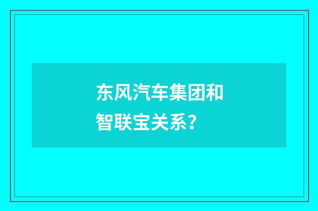 东风汽车集团和智联宝关系?
