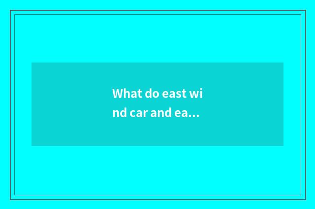 What do east wind car and east wind science and technology have different?