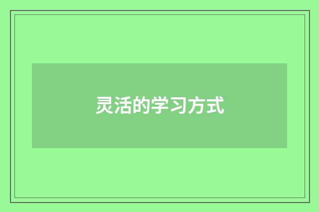 灵活的学习方式