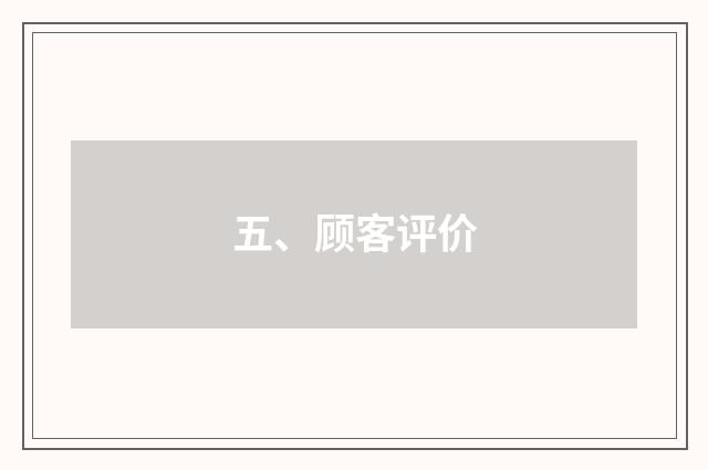 五、顾客评价