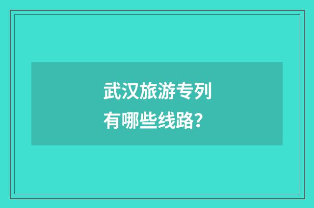 武汉旅游专列有哪些线路？