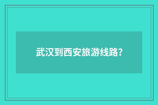 武汉到西安旅游线路?