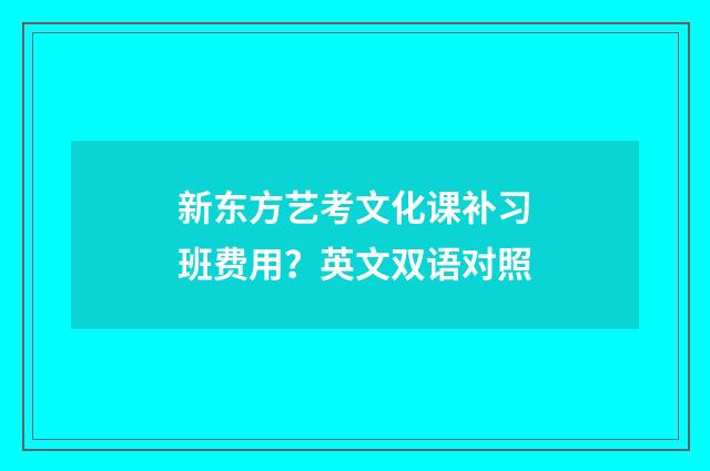 新东方艺考文化课补习班费用？英文双语对照