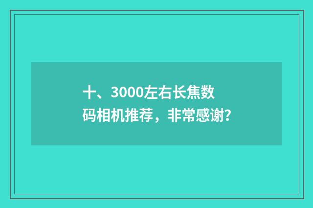 十、3000左右长焦数码相机推荐，非常感谢？