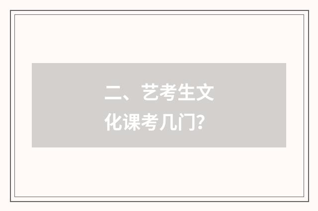 二、艺考生文化课考几门?