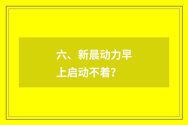 六、新晨动力早上启动不着？