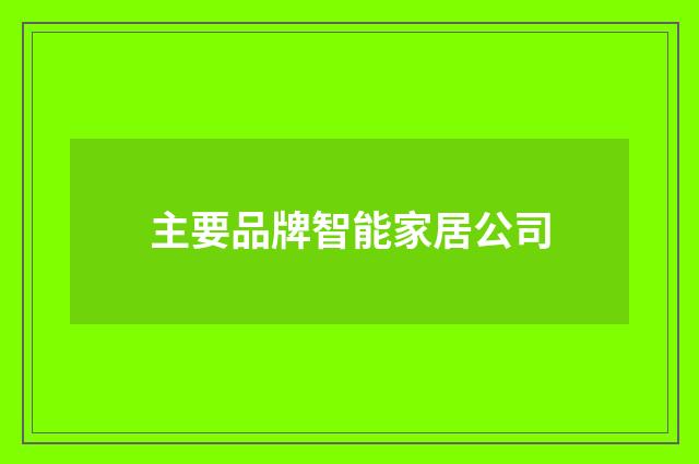 主要品牌智能家居公司
