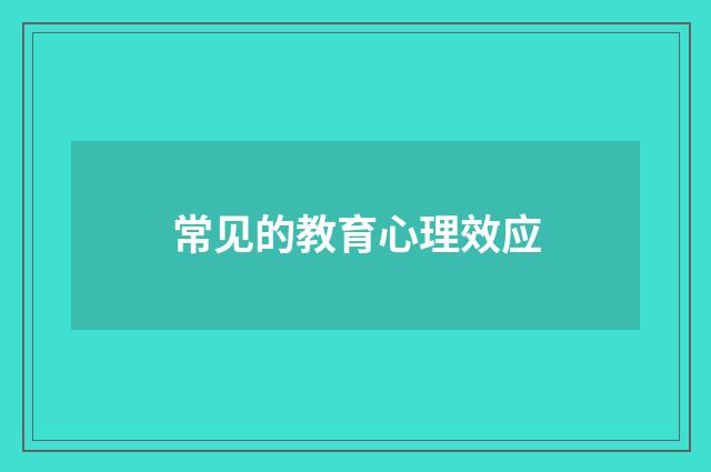 常见的教育心理效应