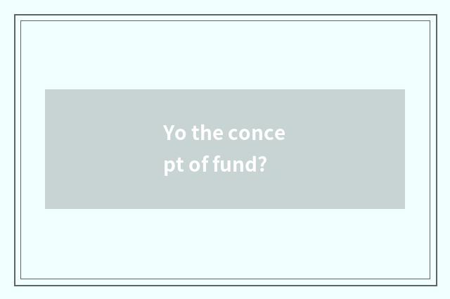 Yo the concept of fund?
