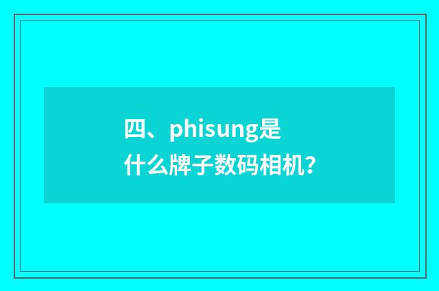 四、phisung是什么牌子数码相机？