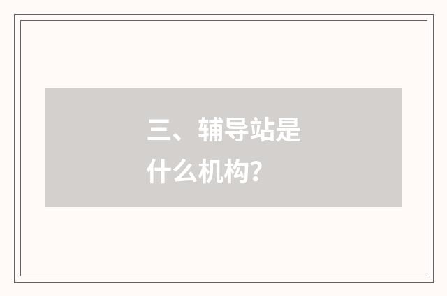 三、辅导站是什么机构？