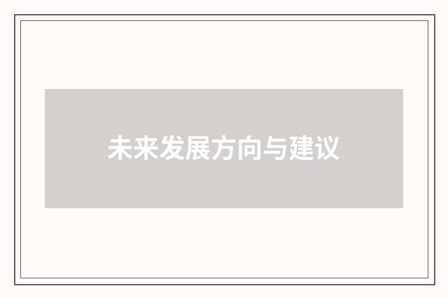 未来发展方向与建议