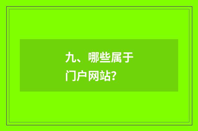 九、哪些属于门户网站?