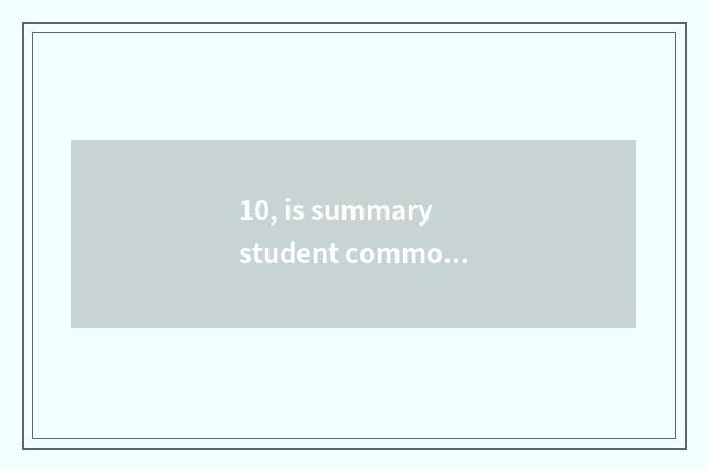 10, is summary student common mental health problem?